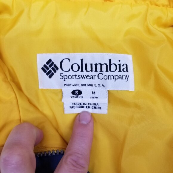 ✅Vintage Columbia Sportswear Company Jacket Women's SMALL Full Zip Yellow/Blue - Picture 2 of 14